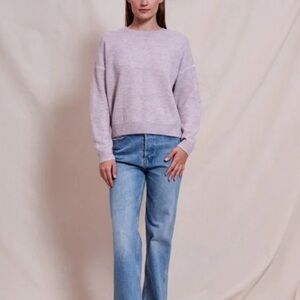 SUNDRY NWOT Soft Mélange Lavendar Multicolor Whipstitch Crewneck Sweater, Sz XS